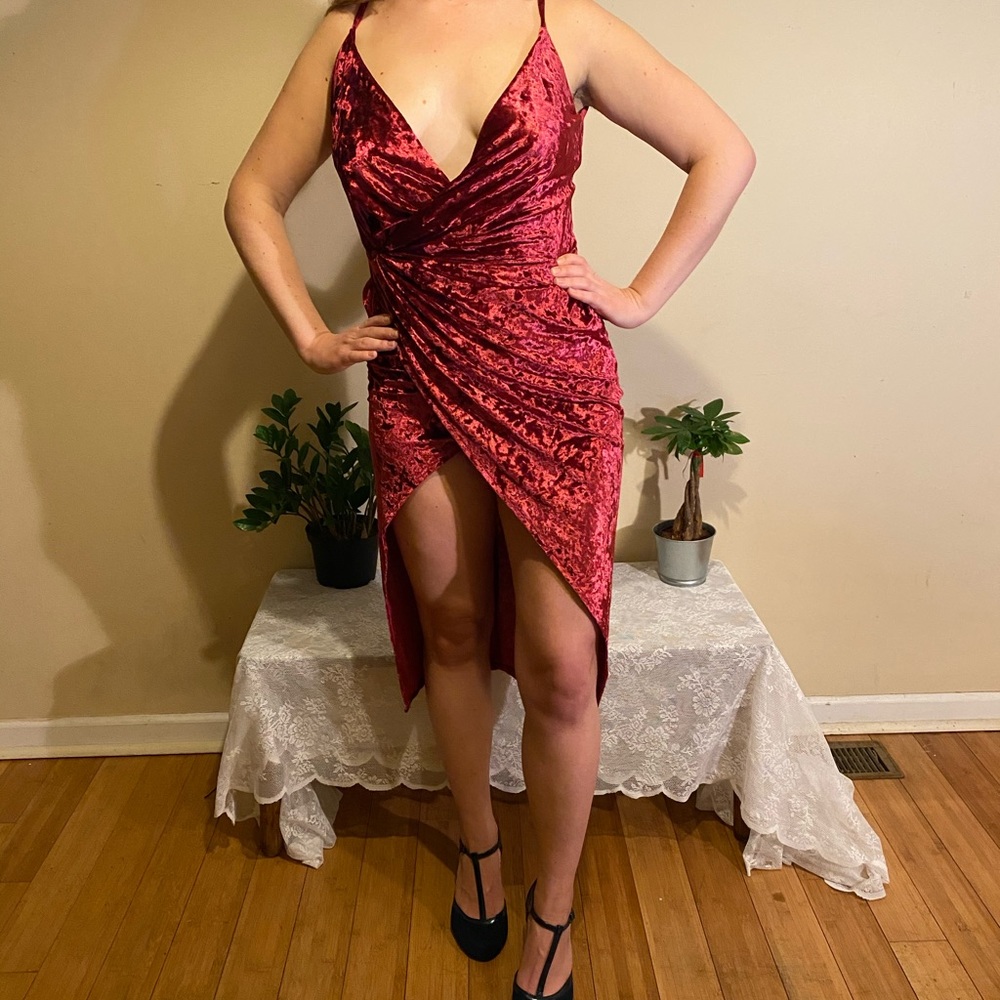 Sexy Red Velvet Dress